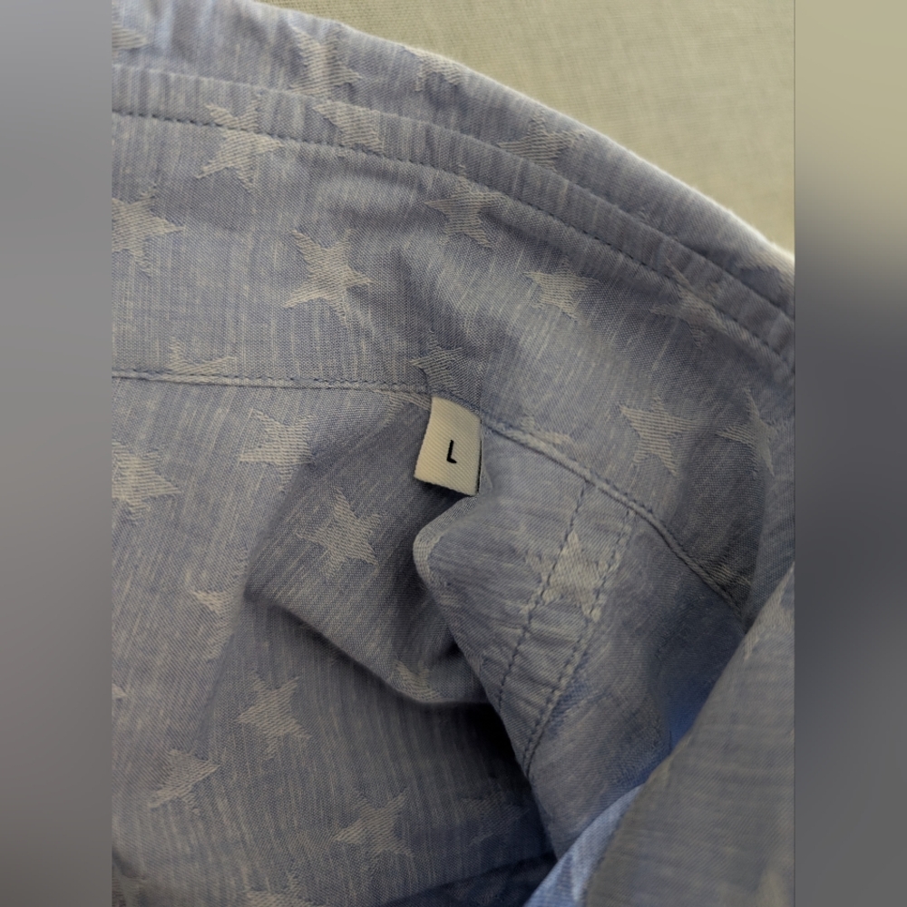 Stenstroms Blue Jacquard Star Shirt - Picture 2 of 5